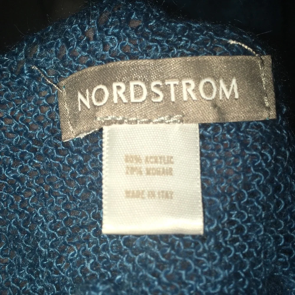 Nordstrom blue ruffled lace-like scarf boho
